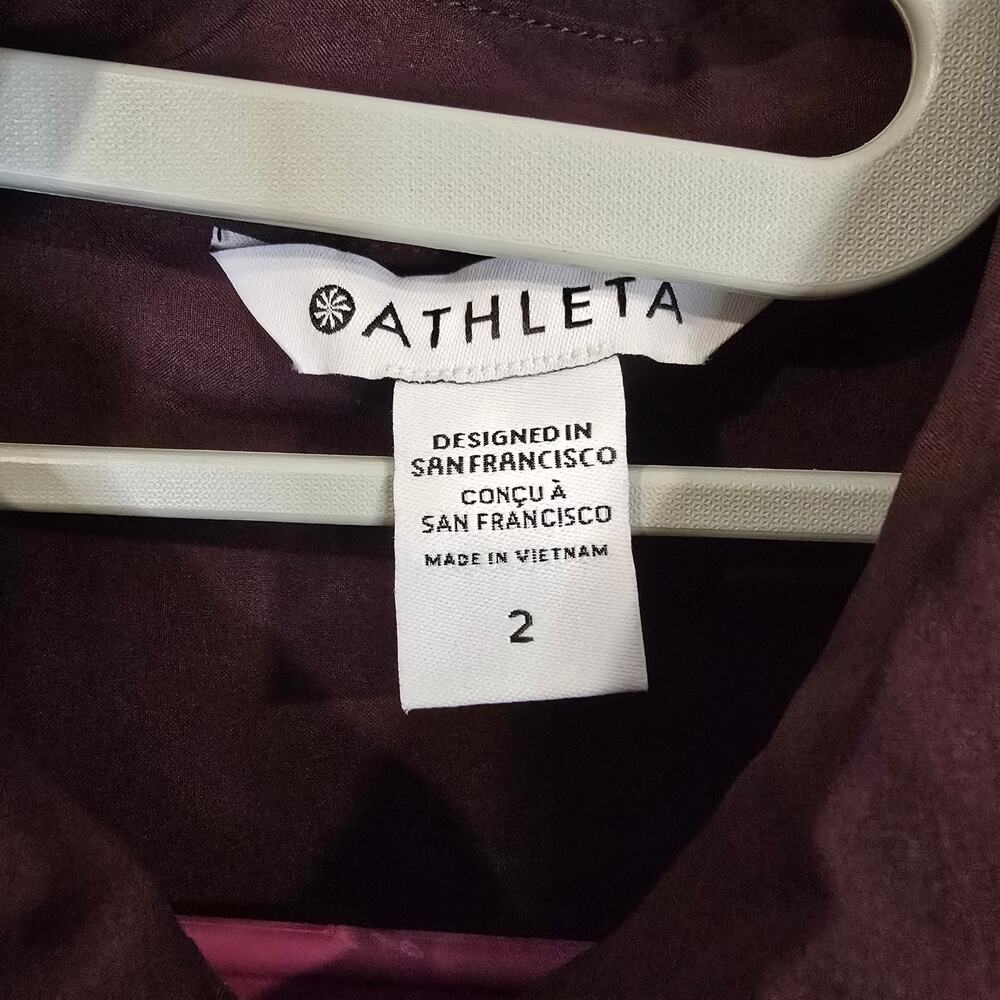 NEW NWT Women's Athleta Brooklyn Heights Wide Leg Jumpsuit Maroon/Wine | Size 2 - Picture 10 of 11